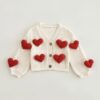 Wholesale 6M-3Y Baby Heart Sweater Knitted Cardigan V-N