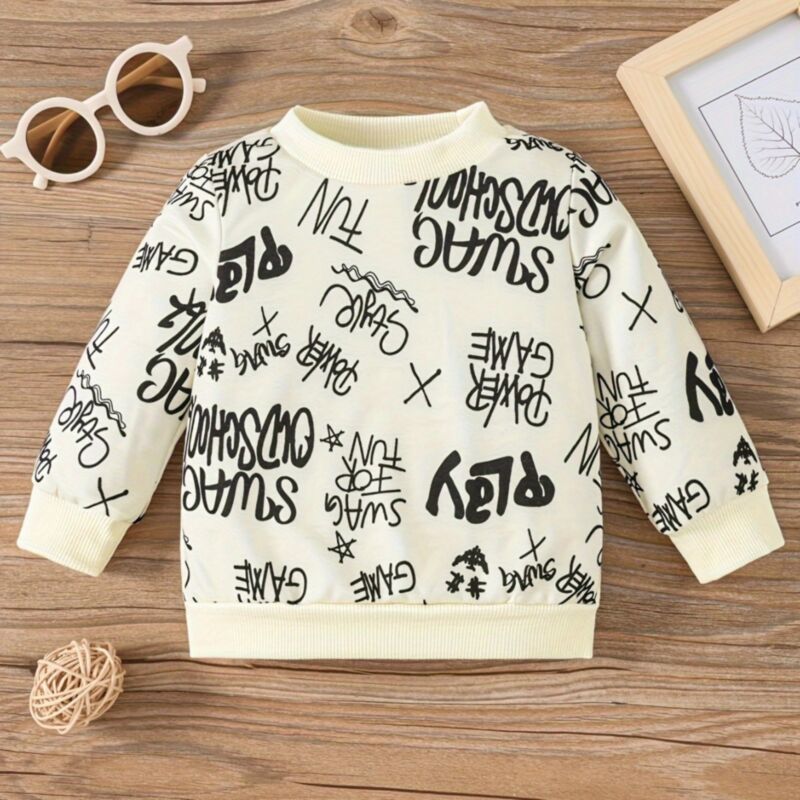 Wholesale 6M-3Y Baby Round Neck Pullover Letter Print S