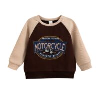 Wholesale 6M-4Y Colorblock Letter Print Long Sleeve Pul