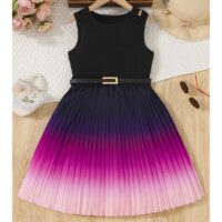 Wholesale 7-12Y Big Kids Girls Color Gradient Sleeveles