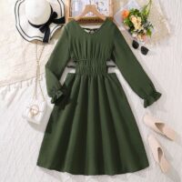 Wholesale 7-12Y Kids Girls Cut Out Waist Long Sleeve Pr