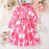 Wholesale 7-12Y Kids Girls Fashion Floral Print Long Sl