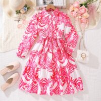 Wholesale 7-12Y Kids Girls Fashion Floral Print Long Sl