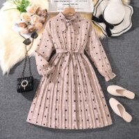 Wholesale 7-12Y Kids Girls Polka Dot Print Long Sleeve