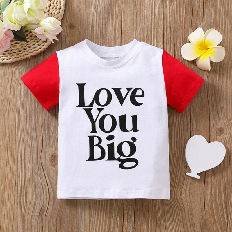 Wholesale 9M-4Y Letter Print Colorblock Short Sleeve T-