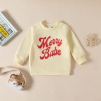Wholesale 9M-4Y Letter Print Round Neck Long Sleeve Top
