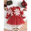 Wholesale 9M-4Y Toddler Girls Christmas Snowflake Splic
