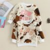 Wholesale 9M-4Y Toddler Girls Cow Embroidered Sweatshir