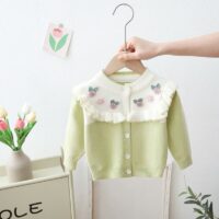 Wholesale 9M-4Y Toddler Girls Knitted Cardigan Flower E