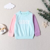 Wholesale 9M-4Y Toddler Girls Letter Contrast Color Lon