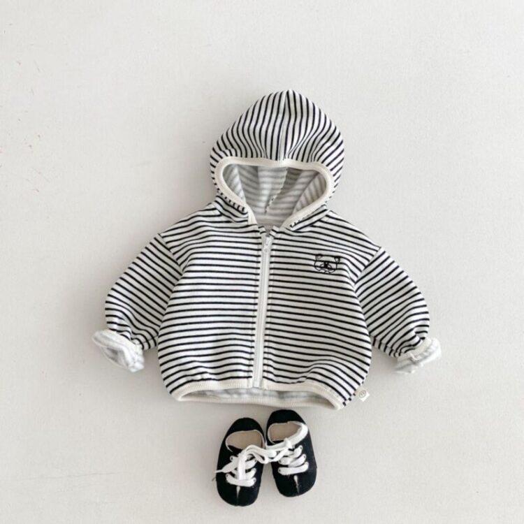 Wholesale 9M-5Y Toddler Boys Bear Hoodie Striped Sweats