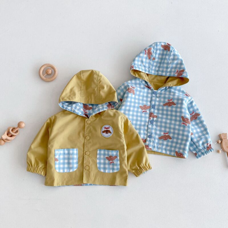 Wholesale 9M-5Y Toddler Boys Plaid Hooded Reversible 1p
