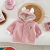 Wholesale 9M-5Y Toddler Girls Bear Plush hooded Jackets