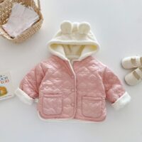 Wholesale 9M-5Y Toddler Girls Heart Plush Hooded Jacket