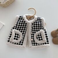 Wholesale 9M-5Y Toddler Girls Plaid Padded Vest Plaid C