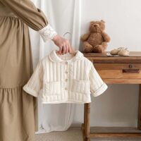 Wholesale 9M-5Y Toddler Plaid Solid Color Cotton Jacket