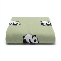 Wholesale Baby Blankets Panda Knitted Newborn Swaddle W
