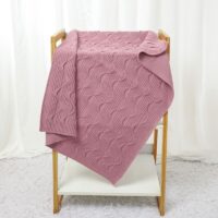 Wholesale Baby Blankets Solid Color Knitted Swaddle Bab
