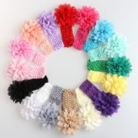 Wholesale Baby Handmade Chiffon Flower Knitted Headband