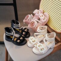 Wholesale Beach Sandals Soft Sole Open Toe Beaded Princ