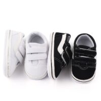 Wholesale Casual Baby Shoes Black and White Double Velc
