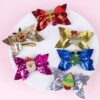 Wholesale Christmas Glitter Bow Carton Decor Baby Headb
