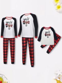Wholesale Family Matching Pajamas Set Wild One Top And