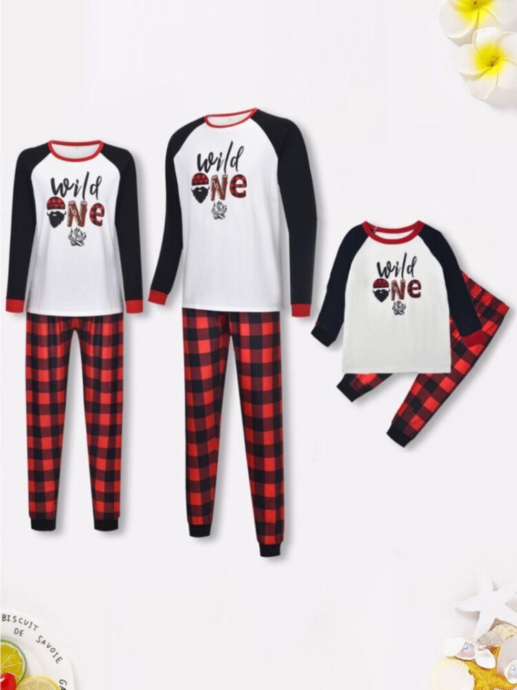 Wholesale Family Matching Pajamas Set Wild One Top And