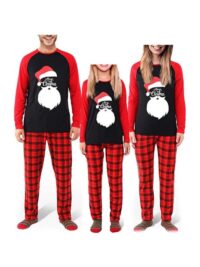Wholesale Family Matching Plaid Christmas Santa Pajamas