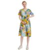Wholesale Floral Print Short Sleeve V-Neck Maternity Dr