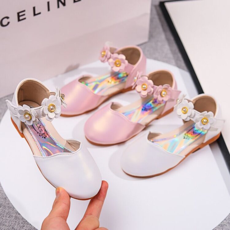 Wholesale Flower Sandals For Girls Crystal Princess Sho