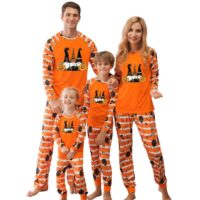 Wholesale Halloween Nightwear Sets Tops And Pants Orang