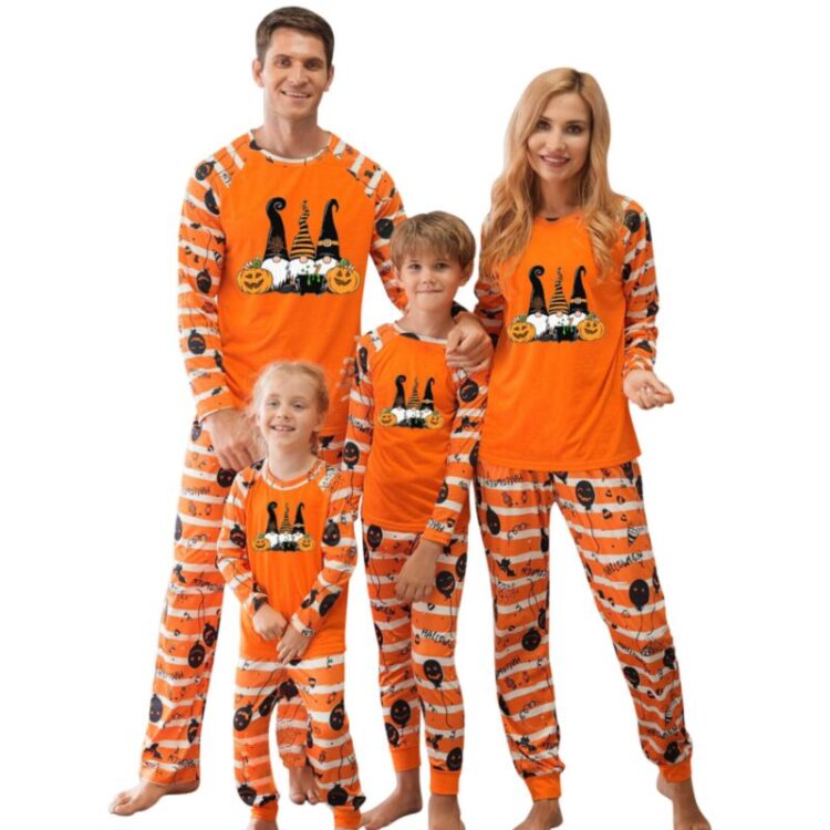 Wholesale Halloween Nightwear Sets Tops And Pants Orang