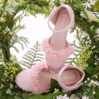 Wholesale Kids Girls Heel Shoes Flower Princess Shoes W