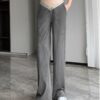Wholesale Low Waist Support Belly Wide Leg Pants Drape