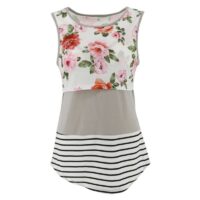 Wholesale Maternity Tops Printed Colorblock Striped Lac