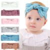 Wholesale MOQ 2PCS Solid Color Hairband Newborn Bow Ela
