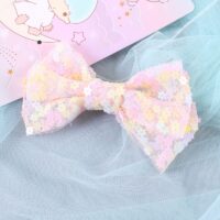 Wholesale MOQ 5PCS Toddler Girls Bow Sequin Hair Clips