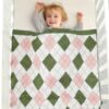 Wholesale Newborn Contrast Plaid Baby Knitting Blankets