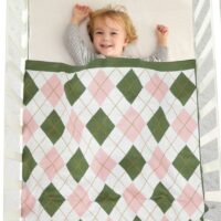 Wholesale Newborn Contrast Plaid Baby Knitting Blankets
