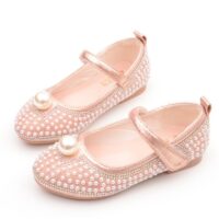 Wholesale Toddler Girl Glitter Diamond Pearl Soft Flat