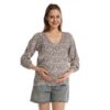 Wholesale V-Neck Printing Loose Maternity Nursing Tops