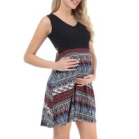 Wholesale V-Neck Sleeveless Nursing Maternity Dress Who