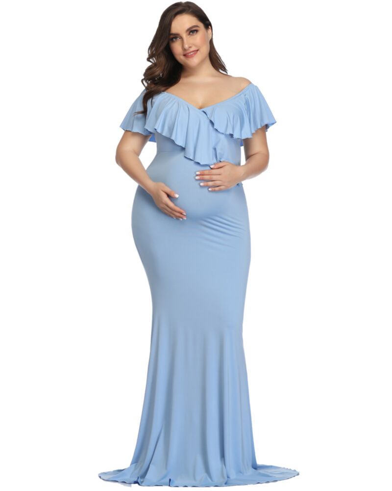Wholesale Wholesale Maternity Clothes Solid Color Ruffl