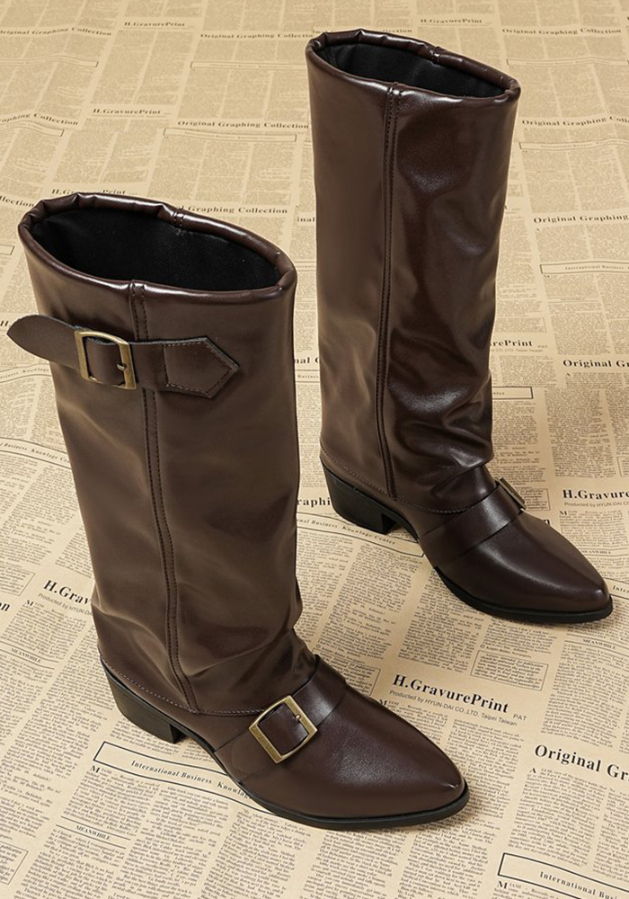 Women autumn and winter long pointed-toe block-heeled fashion boots