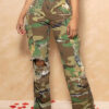 Women Casual Camouflage Print Pocket Cargo Pants