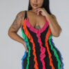 Women Contrasting Ruffles Line Irregular Mini Dress