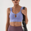 Women Fitness Padded Wrap Yoga Top