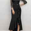 Women formal party fishtail maxi dress