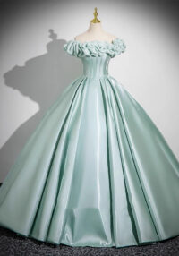 Women French Princess Light Green Evening Dress(Processing time need 3-6 days)